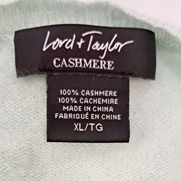 LORD & TAYLOR Mint Green Cashmere Cardigan Sweater - Picture 13 of 15